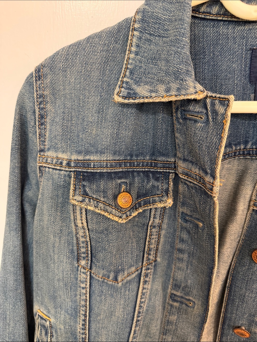 GAP Blue Women's Denim Jacket with Button Front, Vest Pockets/Size M - Picture 5 of 10
